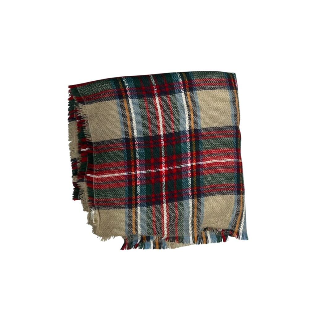 ModCloth‎ Plaid Light Fringe Long Scarf